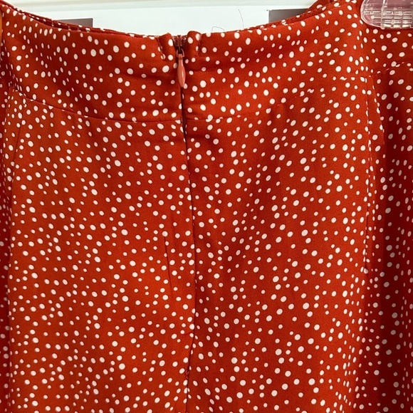 Altar’d State Size Large Orange Polka Dot faux wrap skirt with ruffles, EUC - Picture 6 of 13